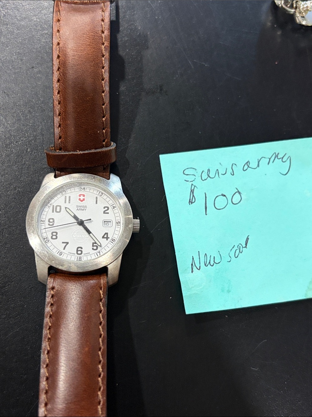 Swiss Army Women's Brown Leather Strap Watch with Silver Case